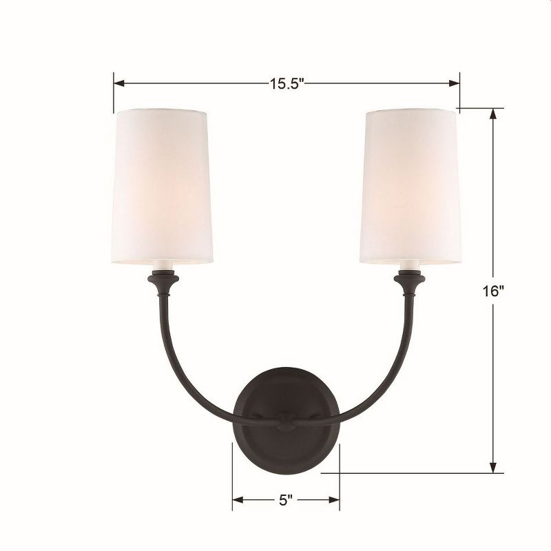 Crystorama Lighting Sylvan 2 - Light Sconce in  Black Forged