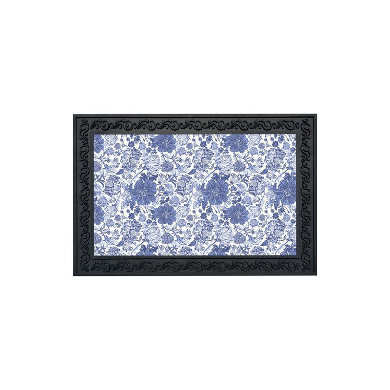Briarwood Lane Everyday Doormat 30x18 Indoor Outdoor Blue and White Floral Doormat