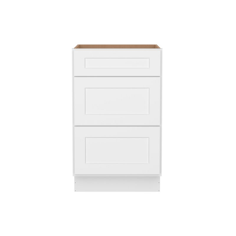 HOMLUX Easy-DIY 21 in W x 24 in D x 34.5 in H in Shaker White Ready to Assemble Drawer Base Kitchen Cabinet With 3-Drawers
