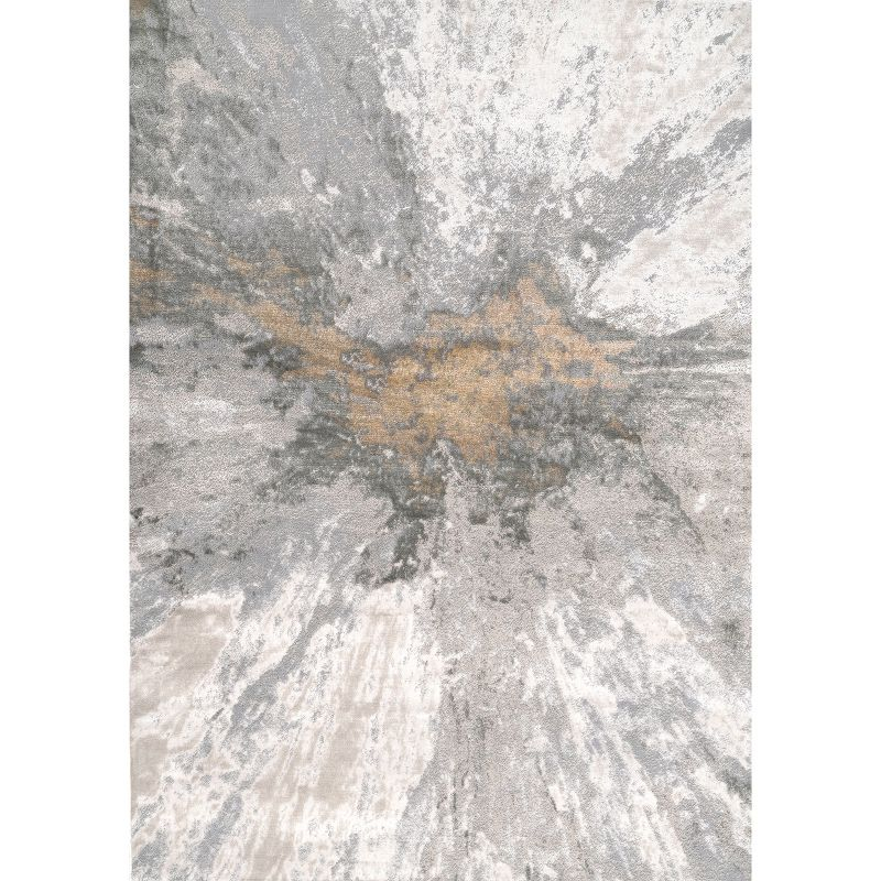Nuloom Cyn Abstract 8 Square Indoor Area Rug for Living Room Bedroom Dining Room Kitchen, Silver/Ivory