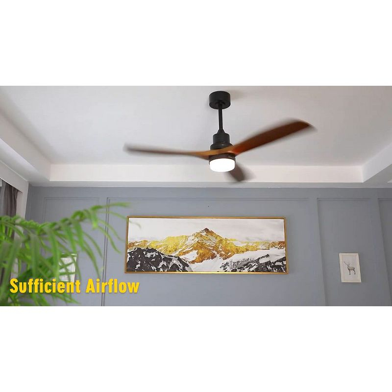 Sofucor 52'' Ceiling Fan Ceiling Fans without Lights for for Patios and Bedroom Black