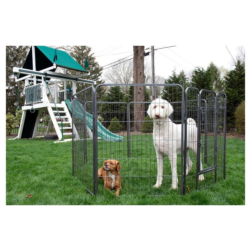 Iconic Pet Heavy Duty Metal Tube Pen Pet Dog Exercise and Training Playpen - 40"