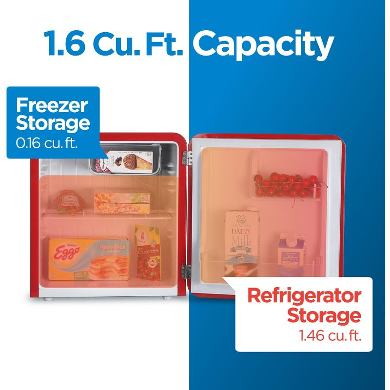 COMMERCIAL COOL Retro Refrigerator 1.6 Cu. Ft., Red