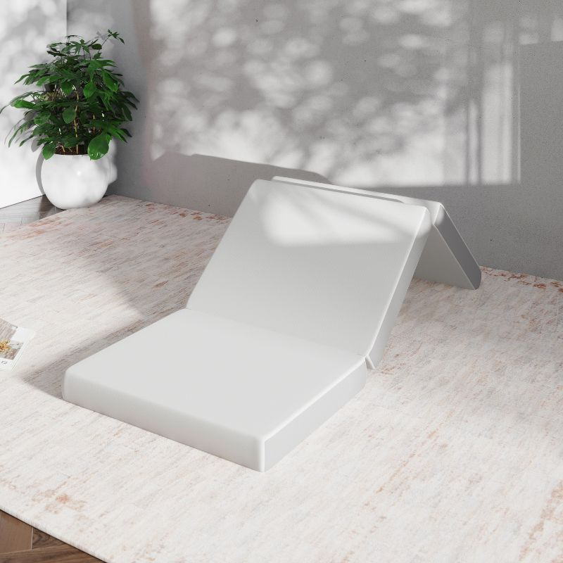 Emma and Oliver 4 Inch Cooling Tri-Fold Memory Foam Cot Mattress in a Box with Supportive Foam Base and Washable Cover