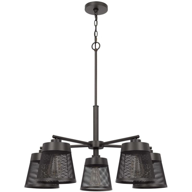 Cal Lighting 60W x 5 Hampton metal chandelier with mesh shades