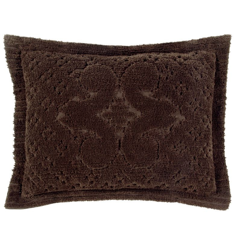 Set of 3 Full/Double Ashton Collection 100% Cotton Tufted Unique Luxurious Medallion Design Bedspread Set Chocolate - Better Trends