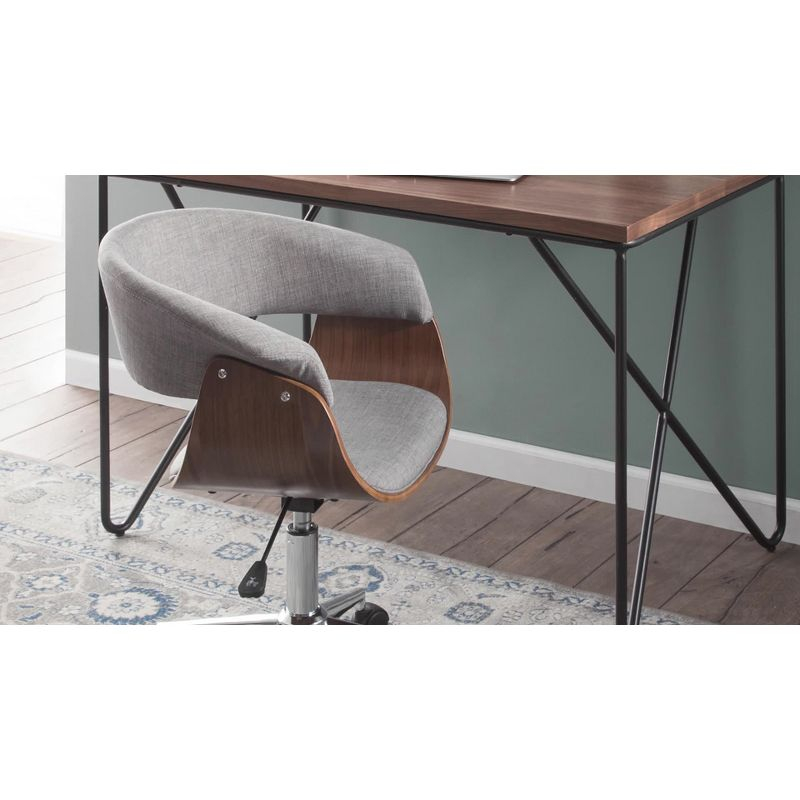 Set of 2 Vintage Modern Counter Height Barstools: Swivel, Footrest, Foam Upholstered - LumiSource