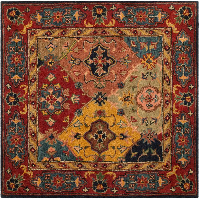 Heritage HG926 Hand Tufted Area Rug - Red/Multi - 4'x4' - Safavieh.