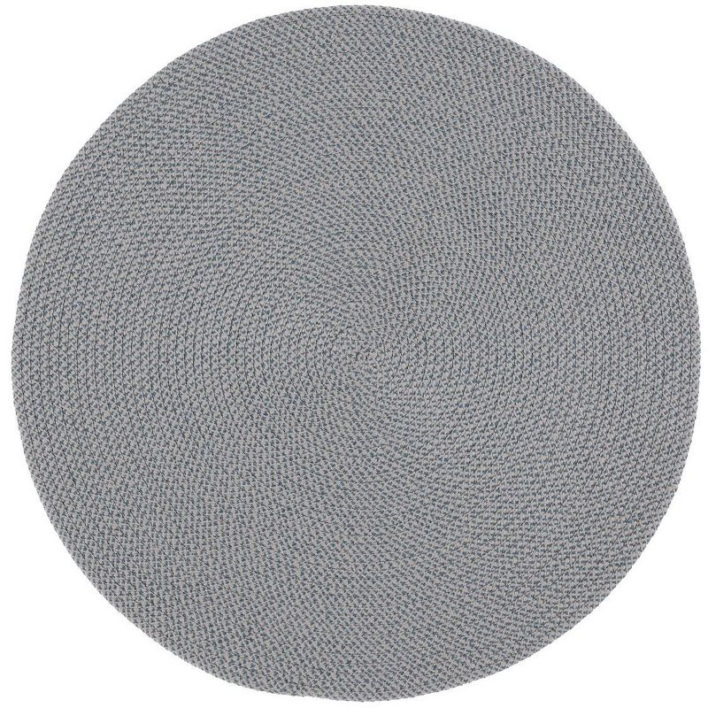 Braided BRD403 Hand Woven Area Rug - Grey/Blue - 7' round - Safavieh.