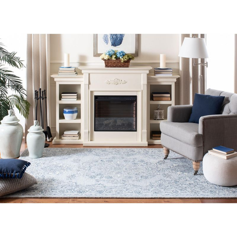 Martha Stewart Micro Loop - MSR3370 - Indoor Hand Woven Area Rugs - Light Blue/Ivory - 5'x8'