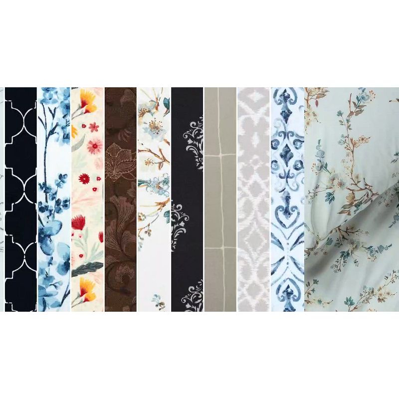 Chanasya Floral Print Microfiber Sheet Set - 4-Piece Set, Brown, King