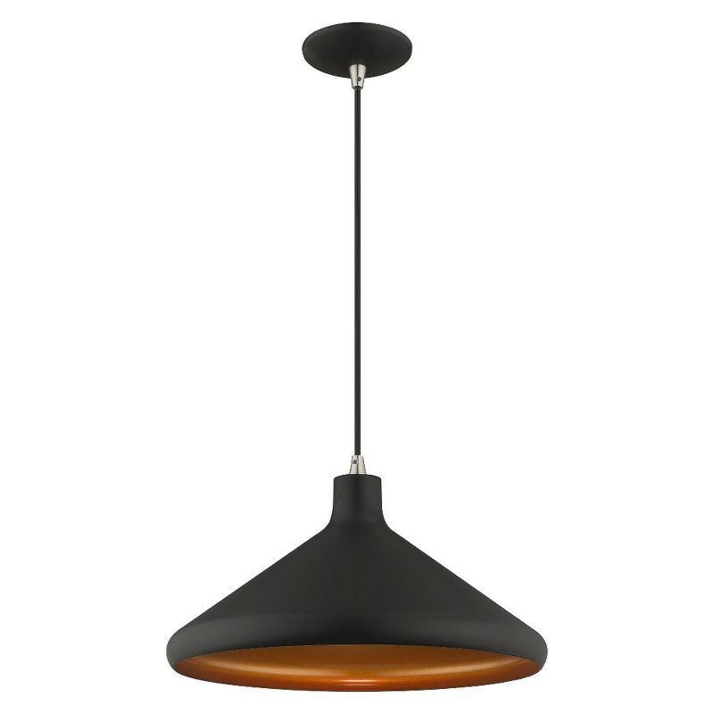 Livex Lighting Metal Shade 1 - Light Chandelier in  Black