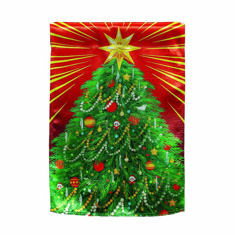 Evergreen Classic Christmas Tree Lustre Garden Flag 12 x 18 Inches Indoor Outdoor Decor