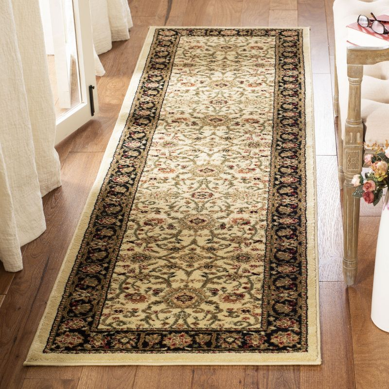 Lyndhurst LNH212 Power Loomed Accent Rug - Ivory/Black - 2'3"x4' - Safavieh