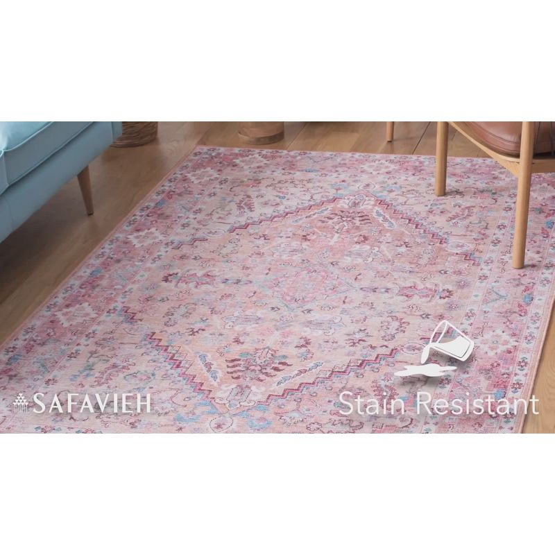 Serapi SEP515 Power Loomed Machine Washable Area Rug - Beige/Pink - 5'3"x7'6" - Safavieh.
