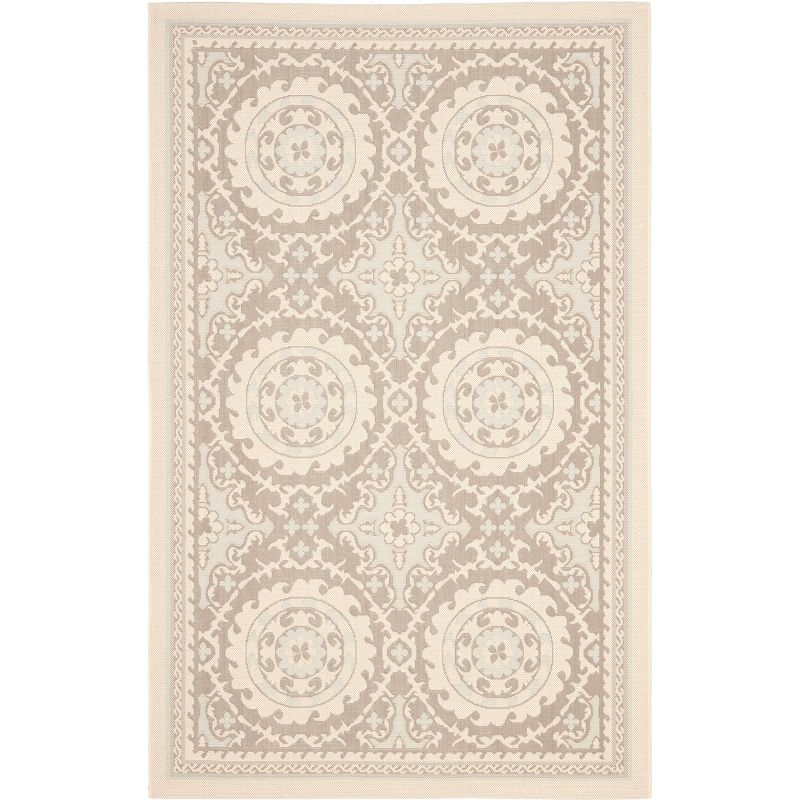 Courtyard CY7059 Power Loomed Indoor/Outdoor Area Rug - Beige/Dark Beig - 5'3"x7'7" - Safavieh.