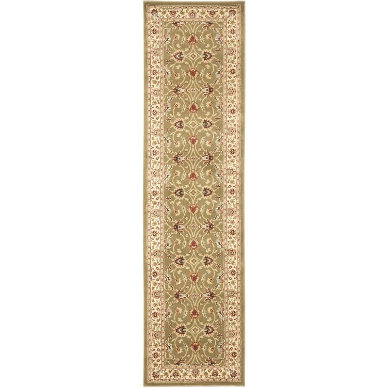 Lyndhurst LNH553 Power Loomed Runner Rug - Green/Ivory - 2'3"x8' - Safavieh