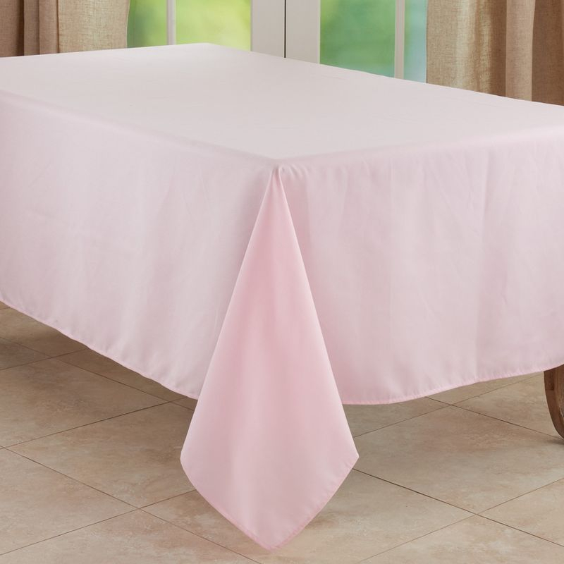 Saro Lifestyle Solid Color Everyday Tablecloth, Pink, 65" x 84"