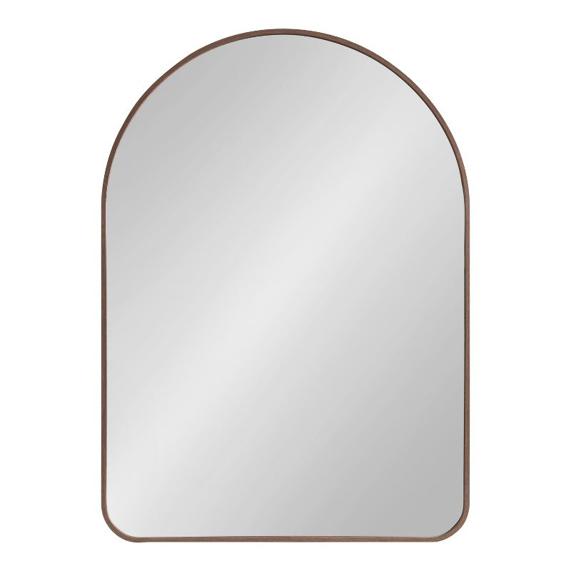 Kate and Laurel Zayda Metal Arch Mirror, 20x28, Walnut Brown