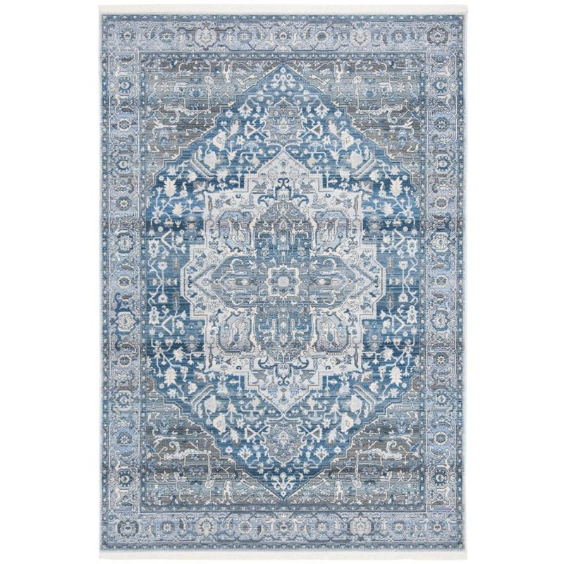 Vintage Persian VTP479 Power Loomed Indoor Area Rug - Charcoal/Blue - 4'x6' - Safavieh