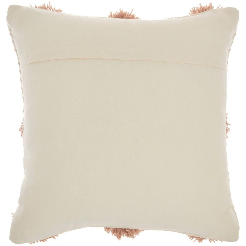18"x18" Life Styles Tufted Pom Poms Square Throw Pillow Blush - Mina Victory: Handmade, Cotton, Zipper Closure