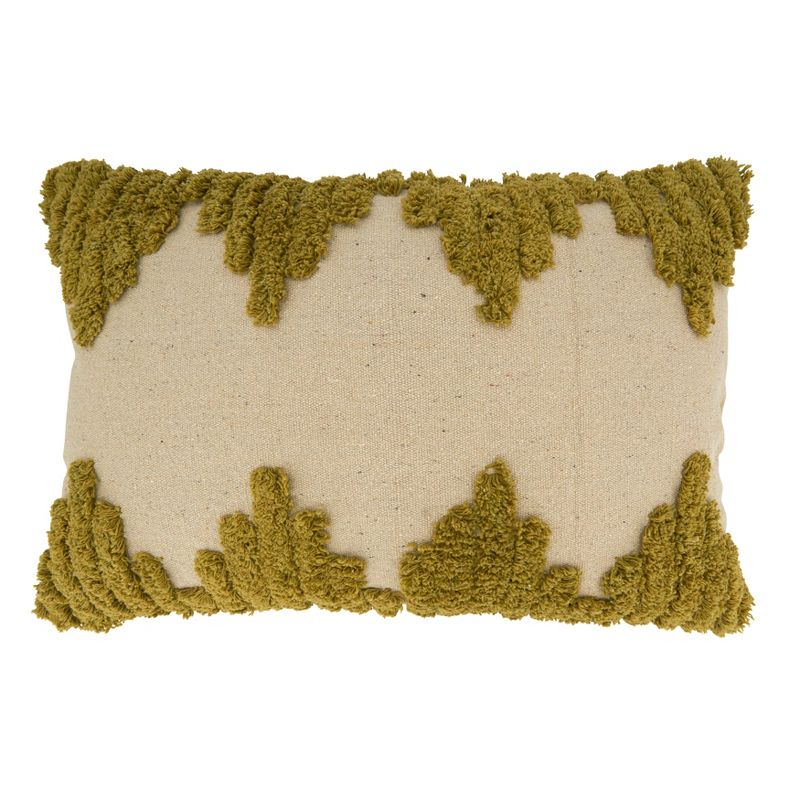 Saro Lifestyle Tufted Throw Pillow With Poly Filling, Chartreuse, 13" x 20"