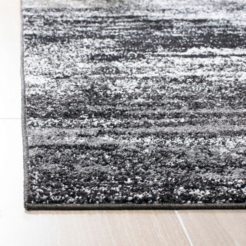 Adirondack ADR112 Machine Made Indoor Area Rug - Silver/Black - 4'x4' - Safavieh