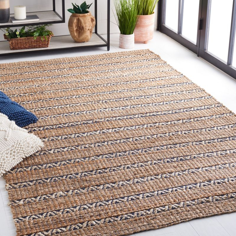 Natural Fiber NFB655 Power Loomed Area Rug - Navy/Natural - 8'x10' - Safavieh.