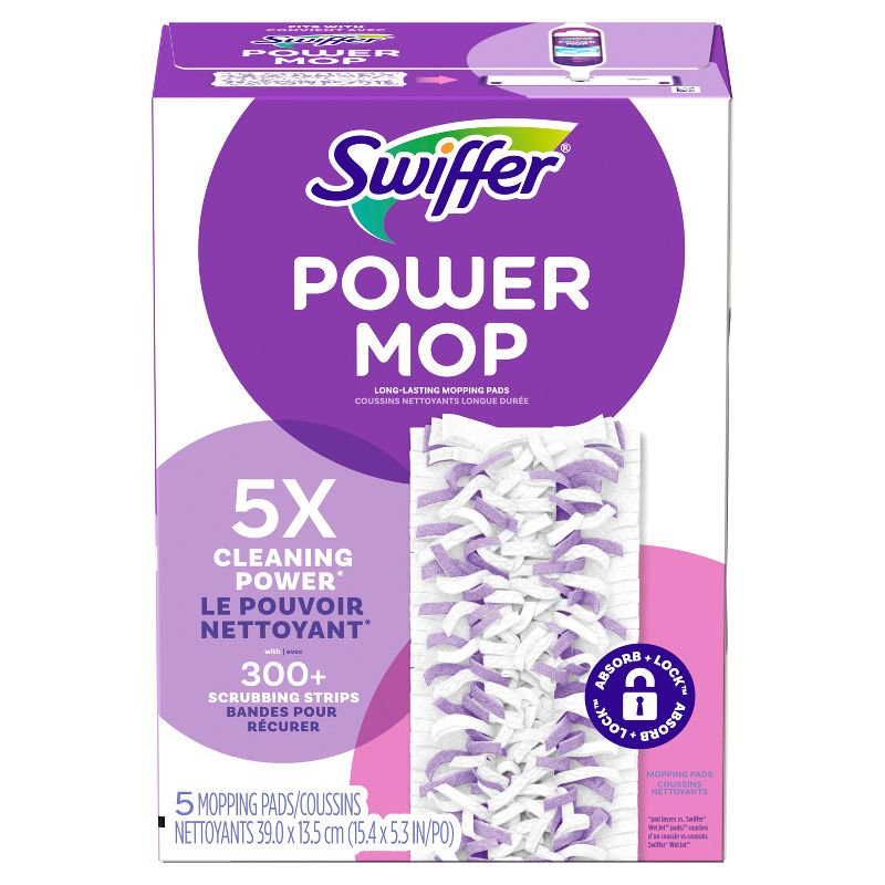 Swiffer Power Mop Multi-Surface Mopping Pad Refills for Floor Cleaning - 5ct