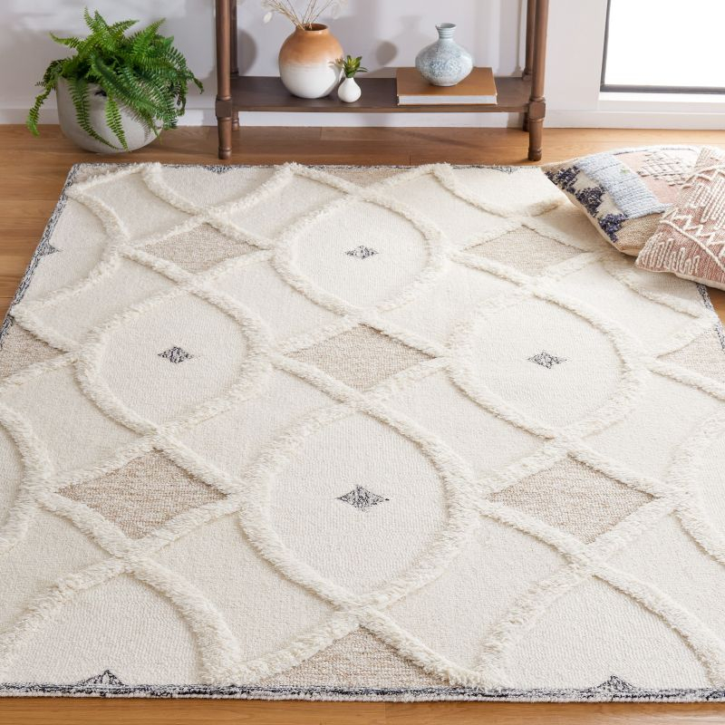 Casablanca CSB991 Hand Tufted Area Rug - Ivory/Brown - 4'x6' - Safavieh.