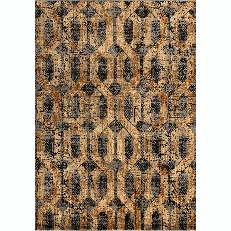 Unique Loom 10' 0 x 14' 0 Black Gray Saturn Astra Area Rug