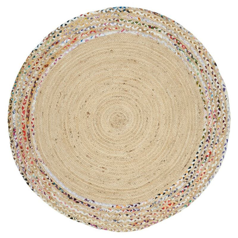 Cape Cod CAP207 Hand Woven Area Rug - Ivory/Light Beige - 4' Round - Safavieh.