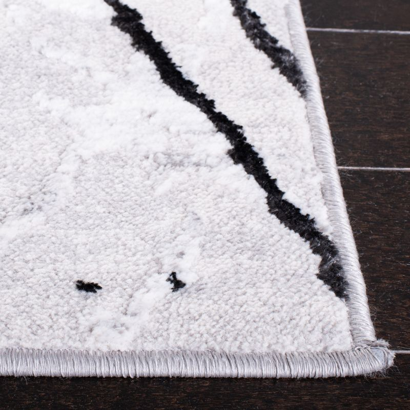 Amelia ALA293 Power Loomed Indoor Runner Rug - Grey/Black - 2'x14' - Safavieh