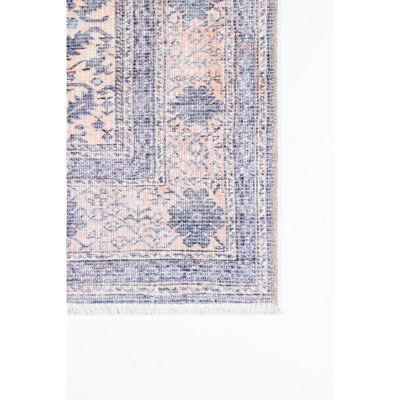 8'x10' Helena Area Rug Denim - Momeni: Bohemian Ikat Design, Low Pile, Polyester & Cotton, Indoor Use, Rectangle Shape