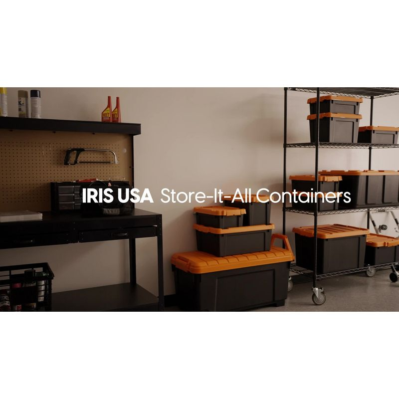 IRIS USA 5 Pack 3 Gallon Lockable Storage Totes with Lids, Heavy-Duty Durable Stackable Containers, For garage