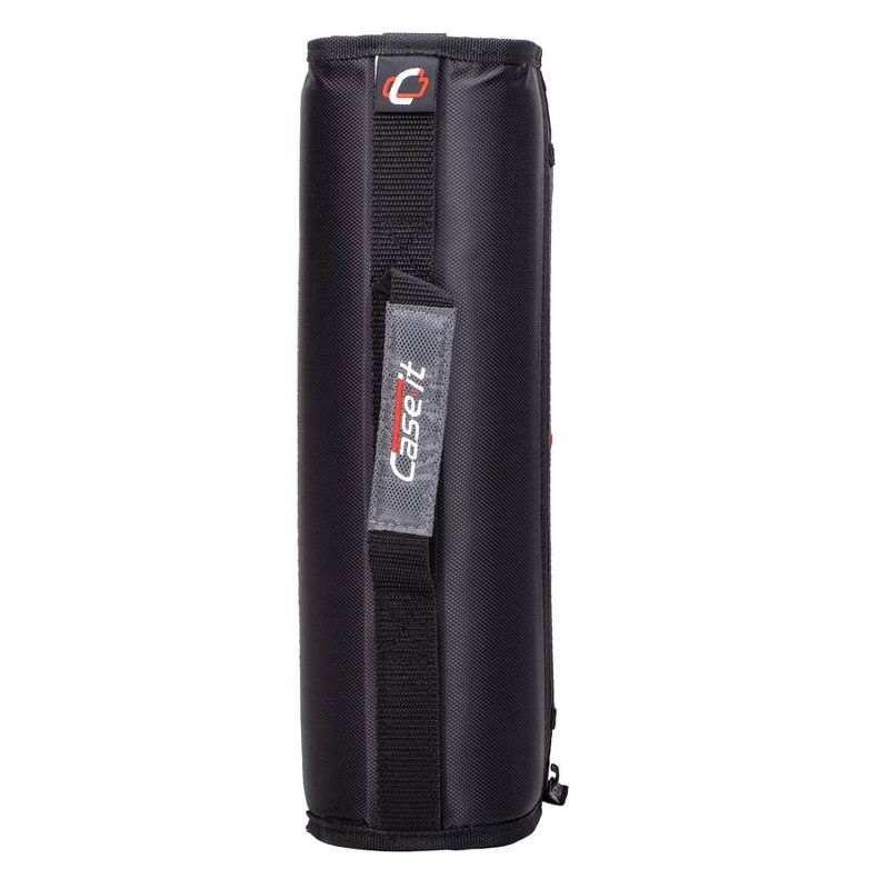 Case-it 3" Nylon Round Ring Zip Binder with Internal/External Pockets Black: Zipper Binder, 575 Sheet Capacity, 8 Pockets