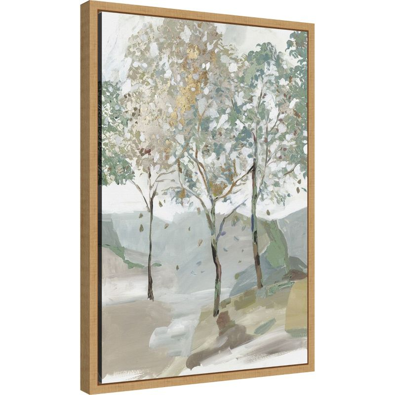 Amanti Art Breezy Landscape Trees II by Allison Pearce Canvas Wall Art Print Framed 16-in. x 23-in. in Maple