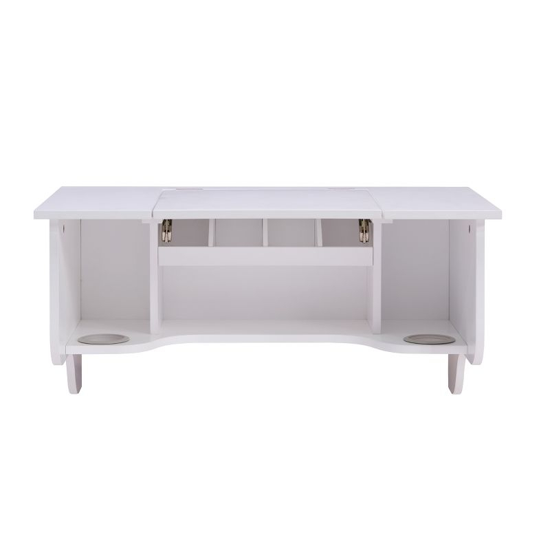 Wall Mount Ledge With Vanity Mirror - Transitional Style - White - SEI