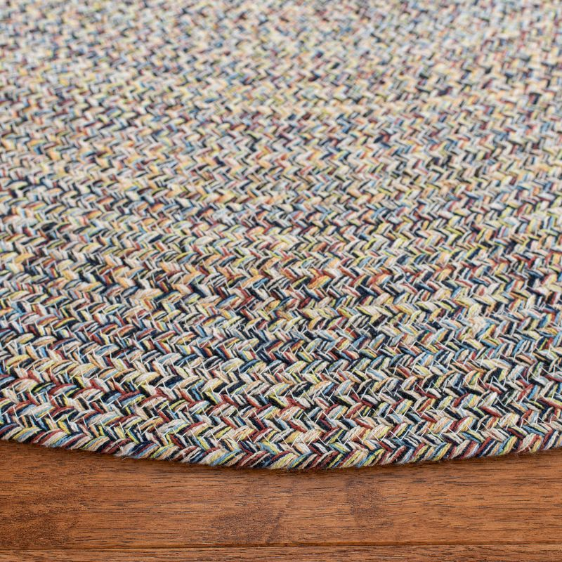 Braided BRD701 Hand Woven Area Rug - Blue/Ivory - 6' Round - Safavieh.