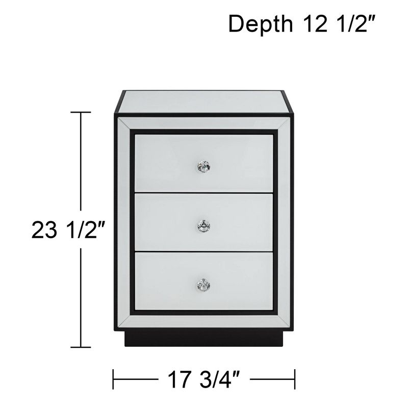 Studio 55D Biscaya 17 3/4" Wide White Reverse Painted Glass Side Table