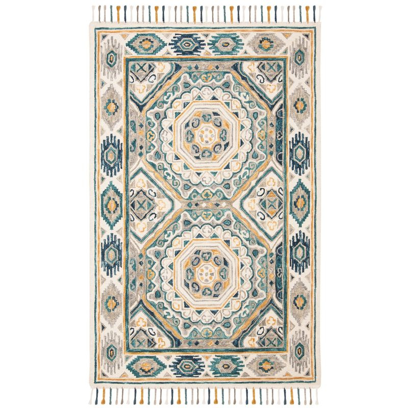 Aspen APN251 Hand Tufted Area Rug - Ivory/Charcoal - 5' X 8' - Safavieh.