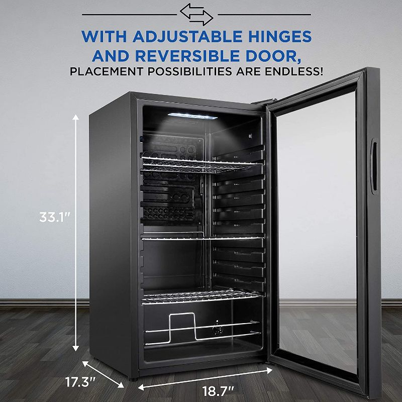 Ivation 126 Can Beverage Refrigerator, Freestanding Mini Fridge with Glass Door - Black