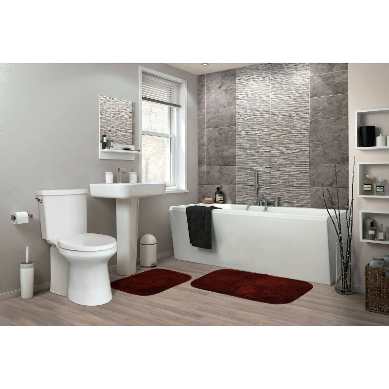 2pc Traditional Washable Nylon Bath Rug Set Red - Garland: Machine Made, Latex Backing, Tufted Texture