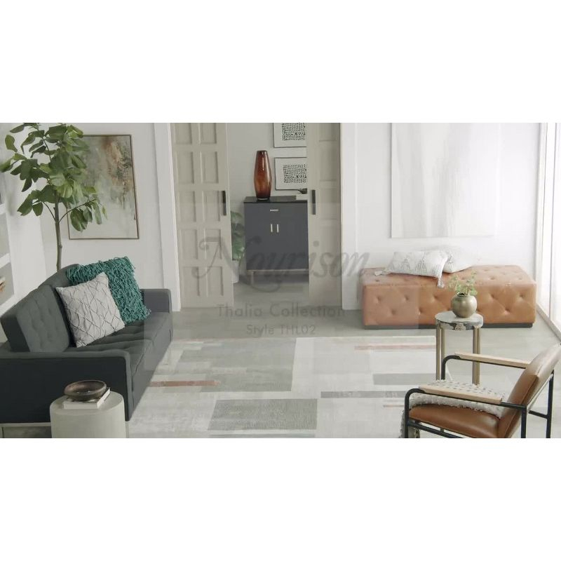 Nourison Thalia Modern Mid- Century Color Block Indoor Rug