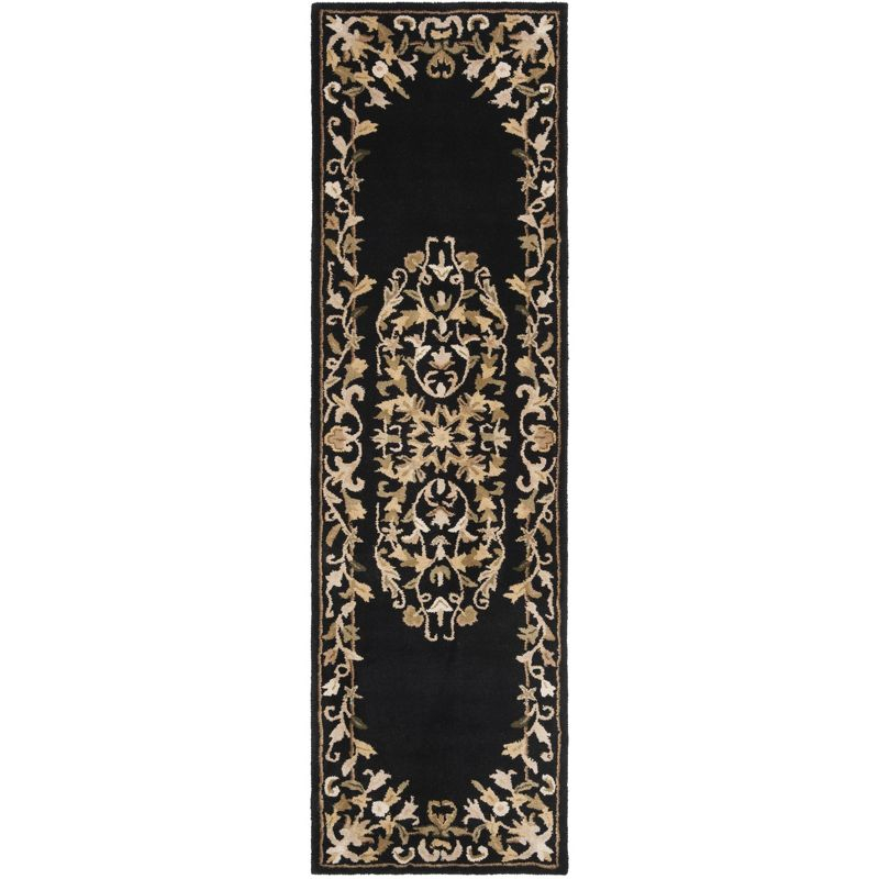 Heritage HG640 Handmade Runner Rug - 2'3"x8' - Black - Safavieh