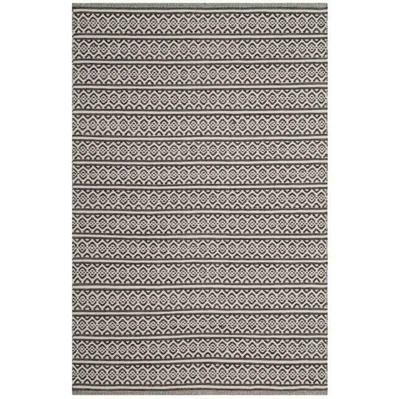 Montauk MTK341 Hand Woven Indoor Area Rug - Ivory/Black - 4'x6' - Safavieh.