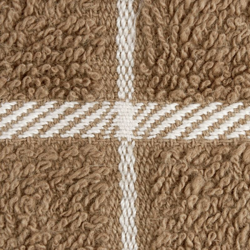 John Ritzenthaler Co. Ritz 3-Pack Terry Check Kitchen Towel Set and 6-Pack Terry Check Dish Cloth Set, Mocha