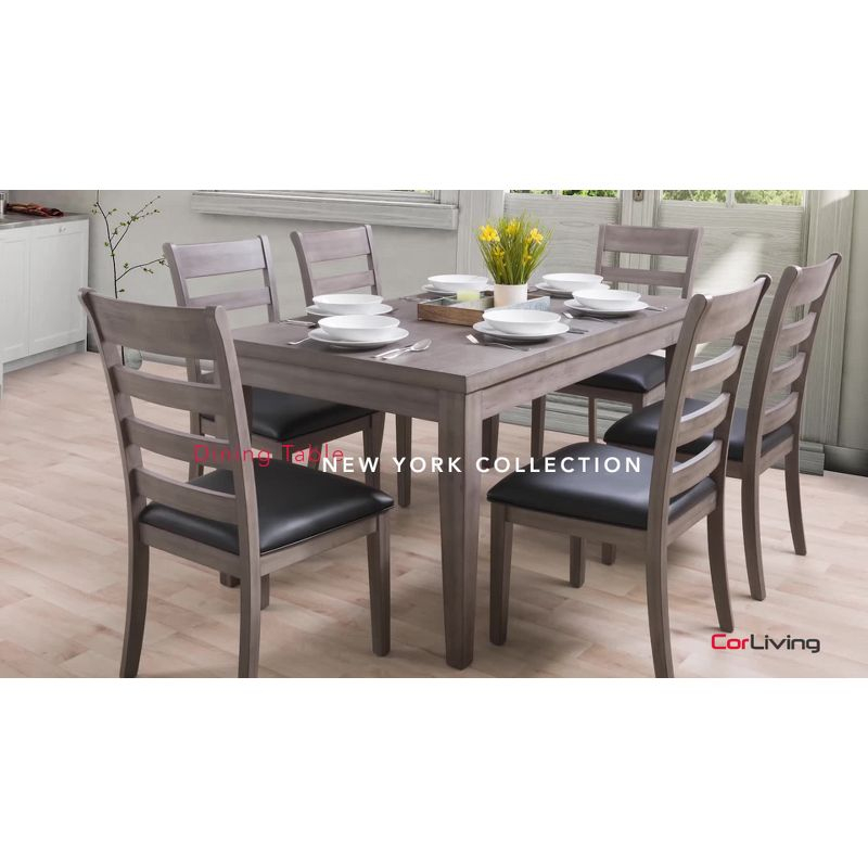 New York Counter Height Wood Dining Table Washed Gray - CorLiving