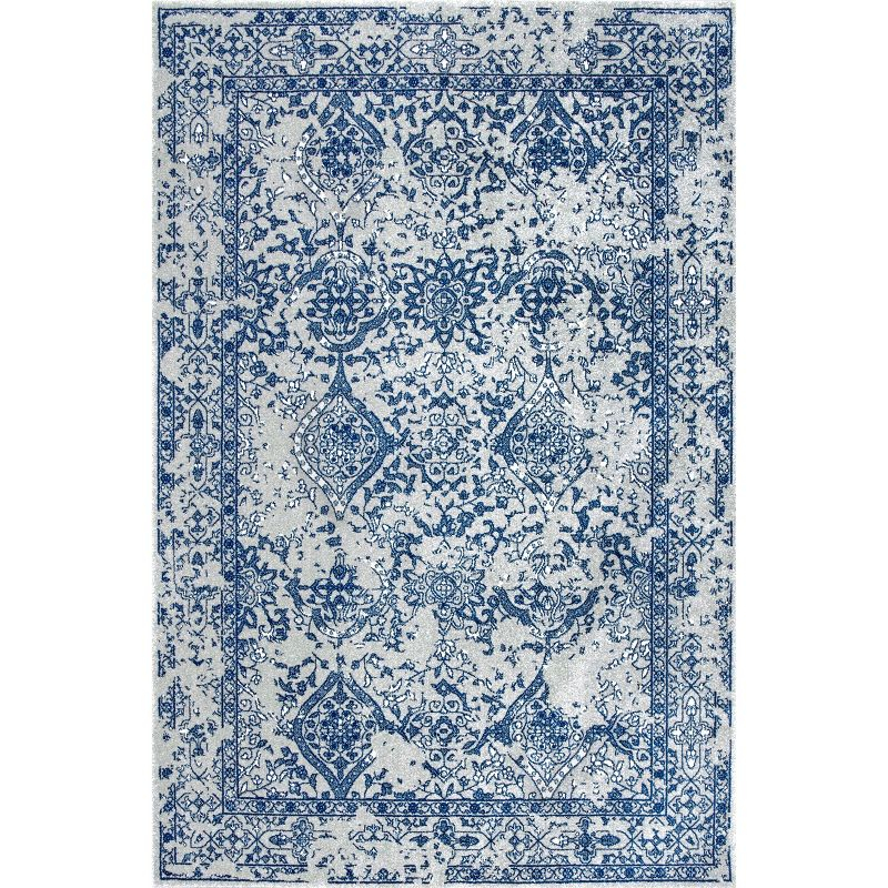 Nuloom Odell Oriental/Persian 6 Square Indoor Area Rug for Living Room Bedroom Dining Room Kitchen, Blue/Ivory