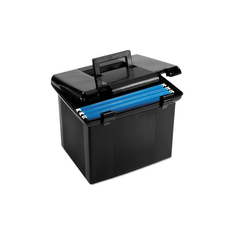 Pendaflex Portable File Boxes, Letter Files, 13.88" x 14" x 11.13", Black